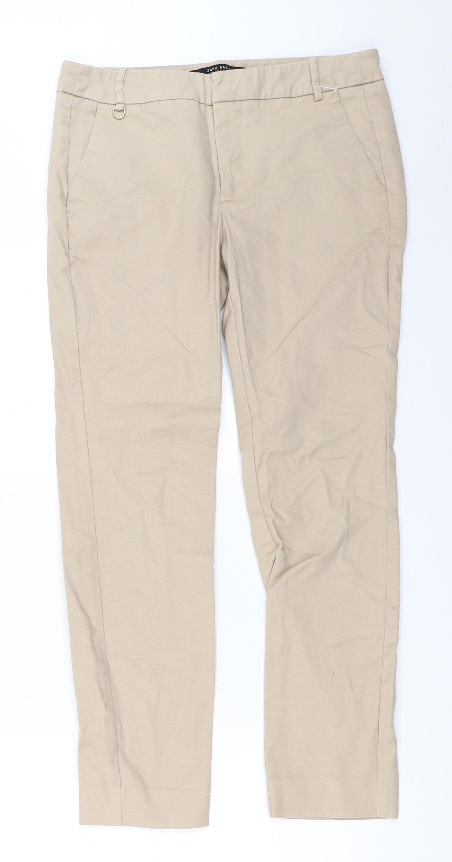 Zara Womens Beige   Capri Trousers Size 36 L26 in