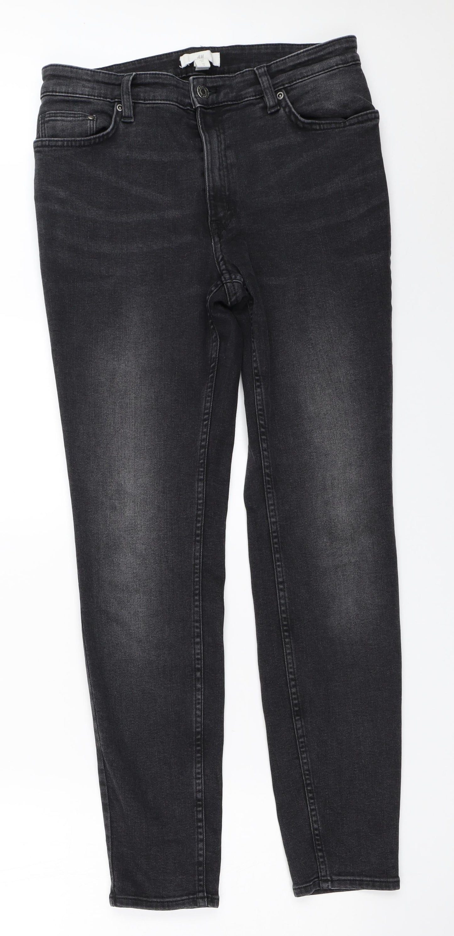 H&M Womens Black   Straight Jeans Size 12 L29.5 in