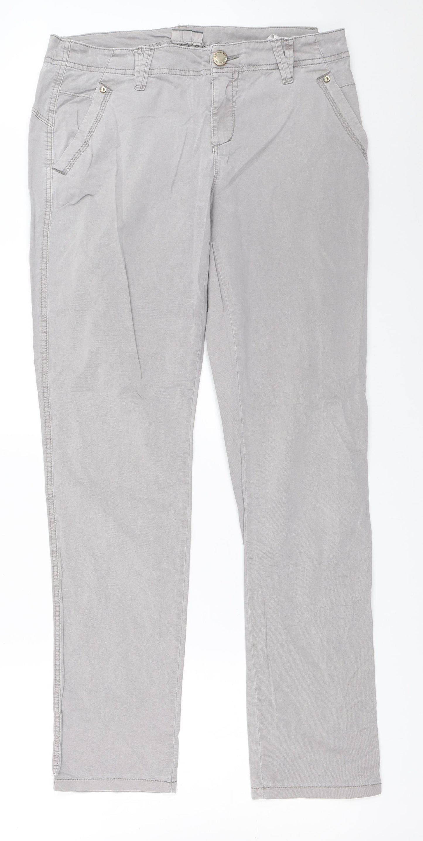 Street One Womens Grey   Chino Trousers Size 12 L32 in