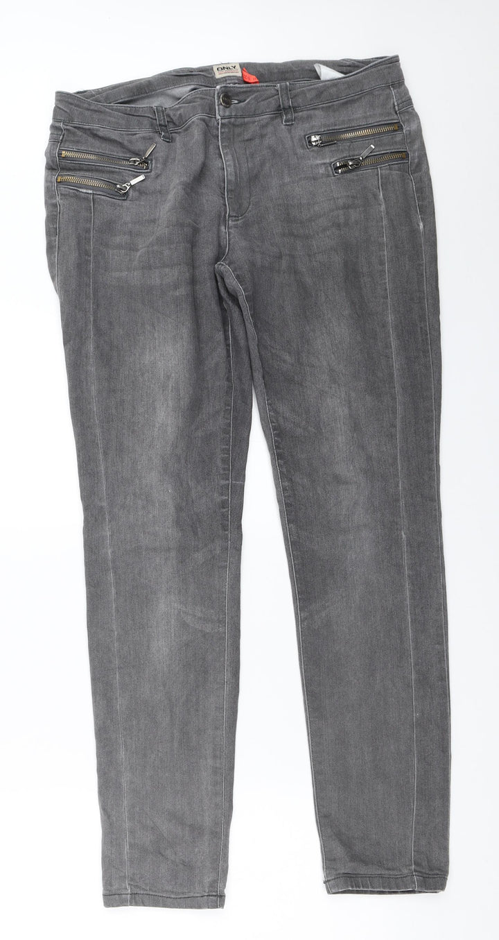 Only Womens Grey   Skinny Jeans Size L L29 in