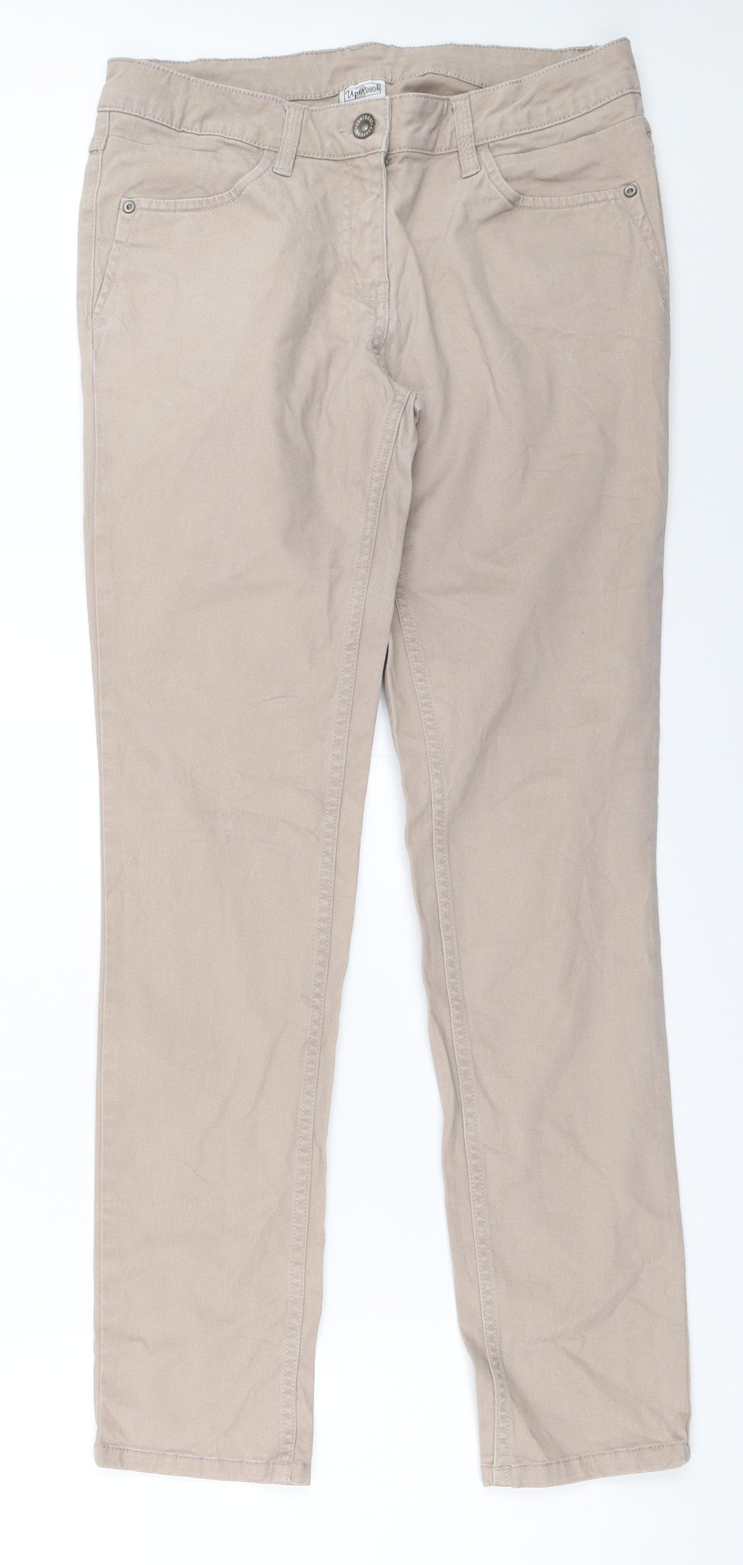 UpFashion Womens Beige   Straight Jeans Size 28 in L32 in