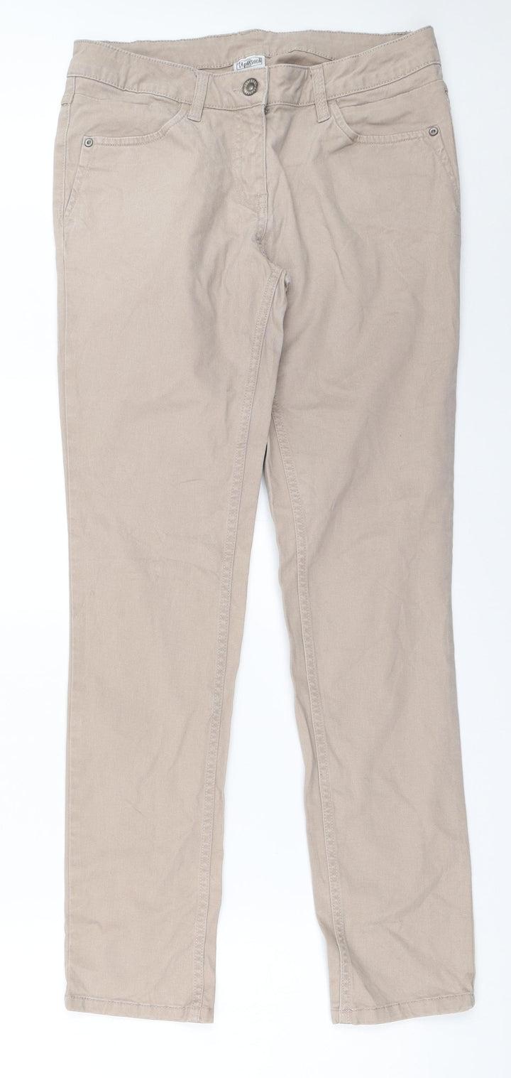 UpFashion Womens Beige Straight Jeans Size 28 in L32 in