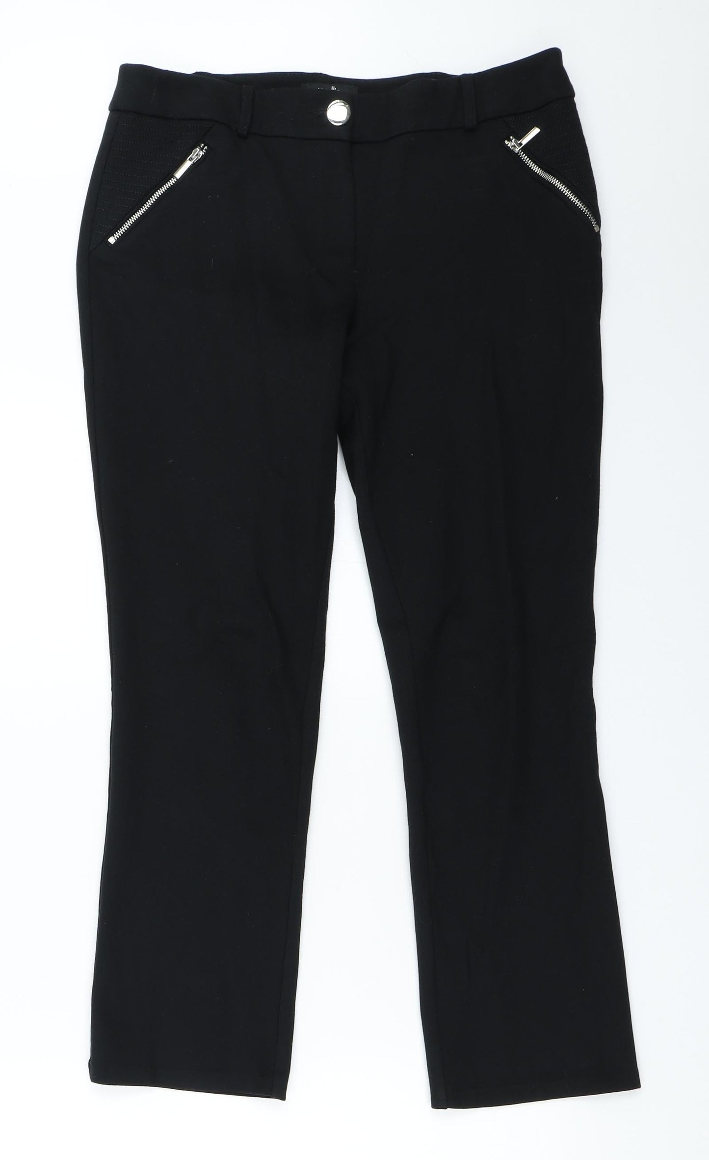 Wallis Womens Black   Trousers  Size 10 L25 in