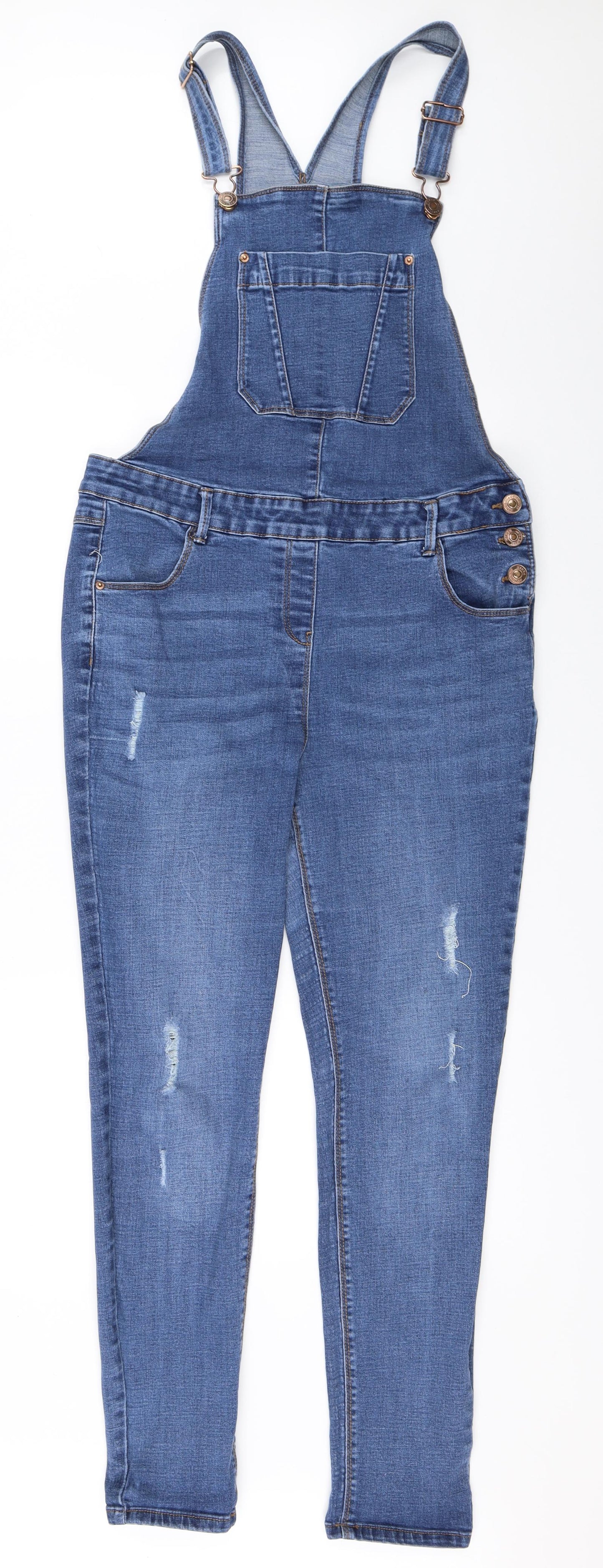 Matalan Womens Blue  Denim Dungaree One-Piece Size 14