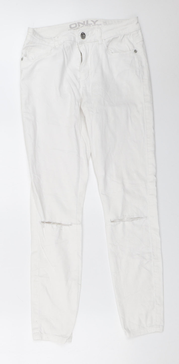 Only Womens White Skinny Jeans Size 32 in L28 in