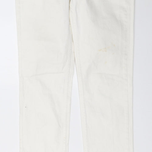 Fit Squin Womens White   Straight Jeans Size 30 in L33 in