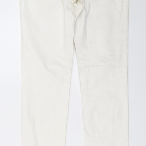 Fit Squin Womens White   Straight Jeans Size 30 in L33 in