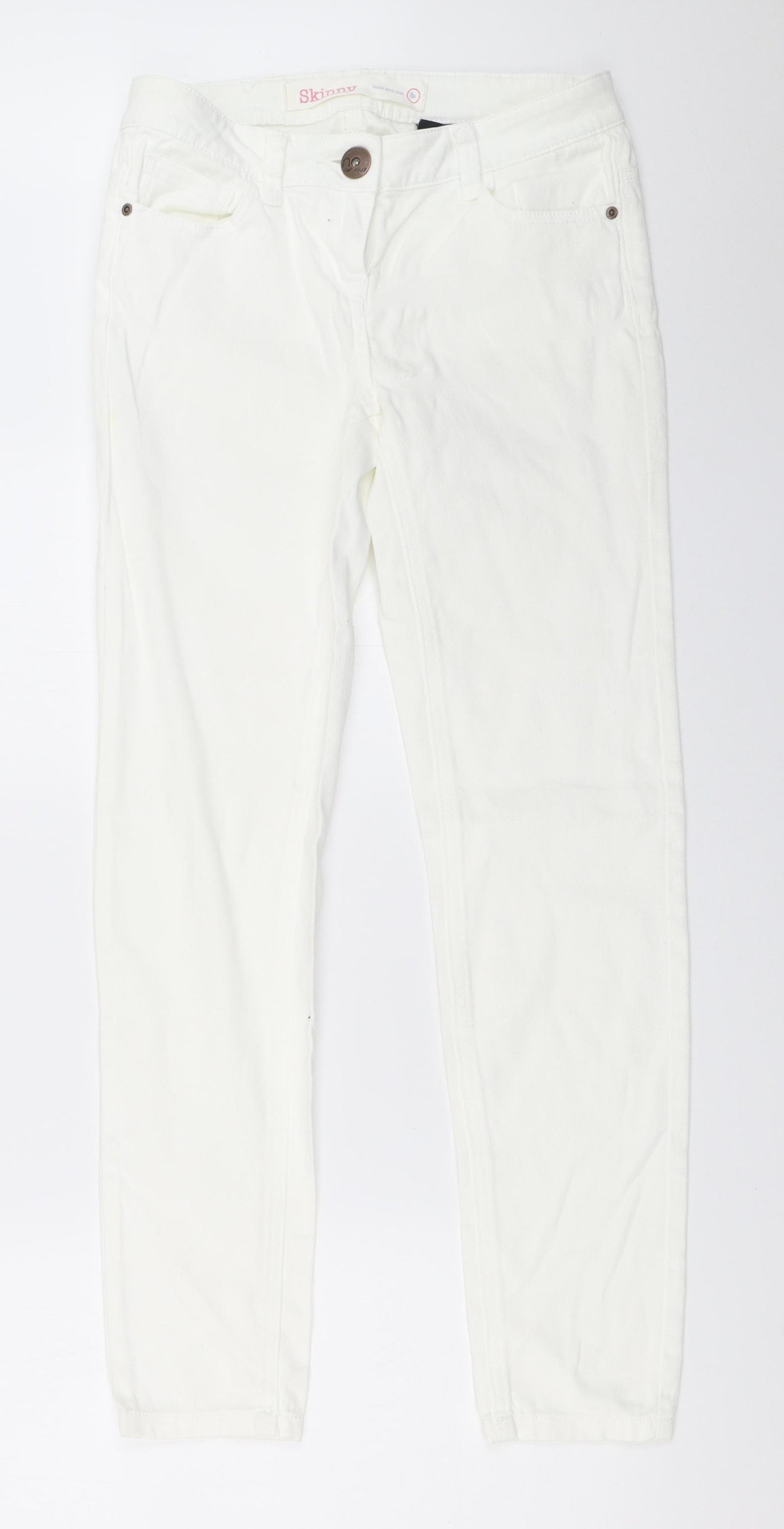 NEXT Womens White   Skinny Jeans Size 8 L29 in
