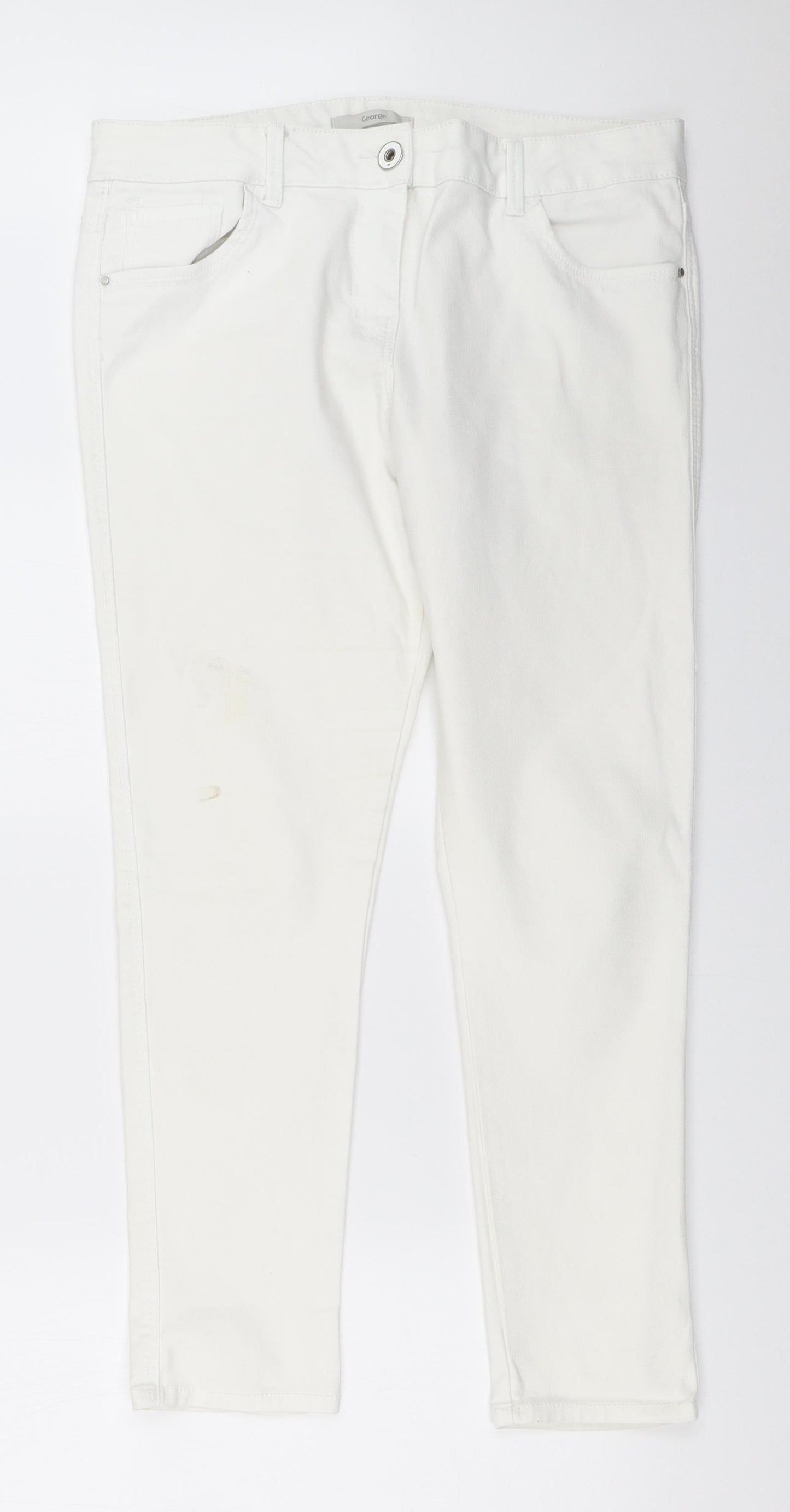 George Womens Ivory   Skinny Jeans Size 14 L27 in