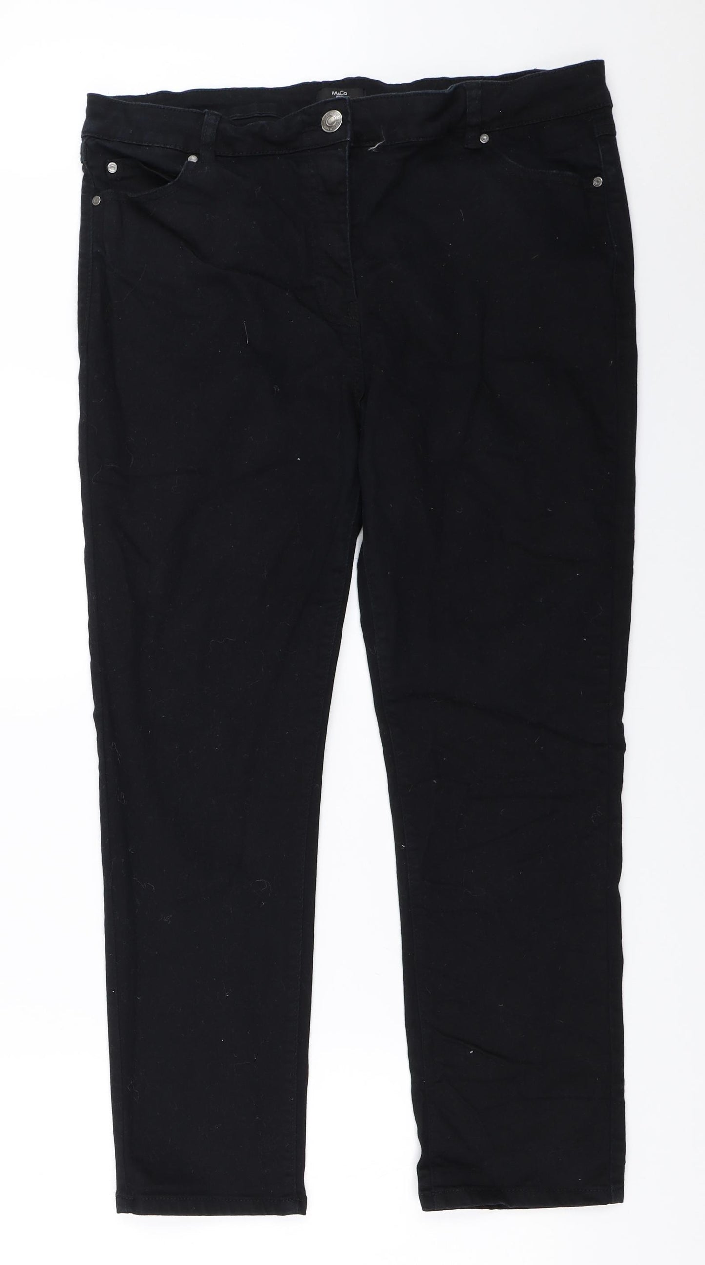M&Co Womens Black   Straight Jeans Size 18 L26 in