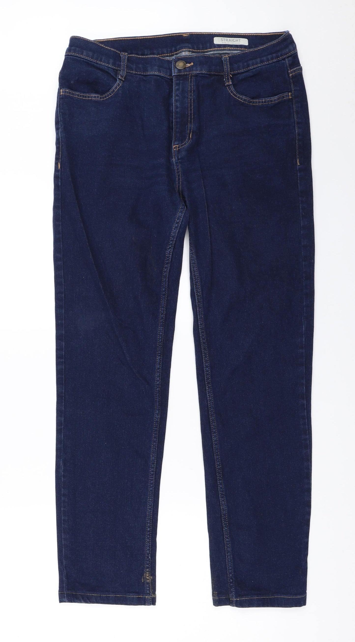Marks and Spencer Womens Blue   Straight Jeans Size 12 L28 in