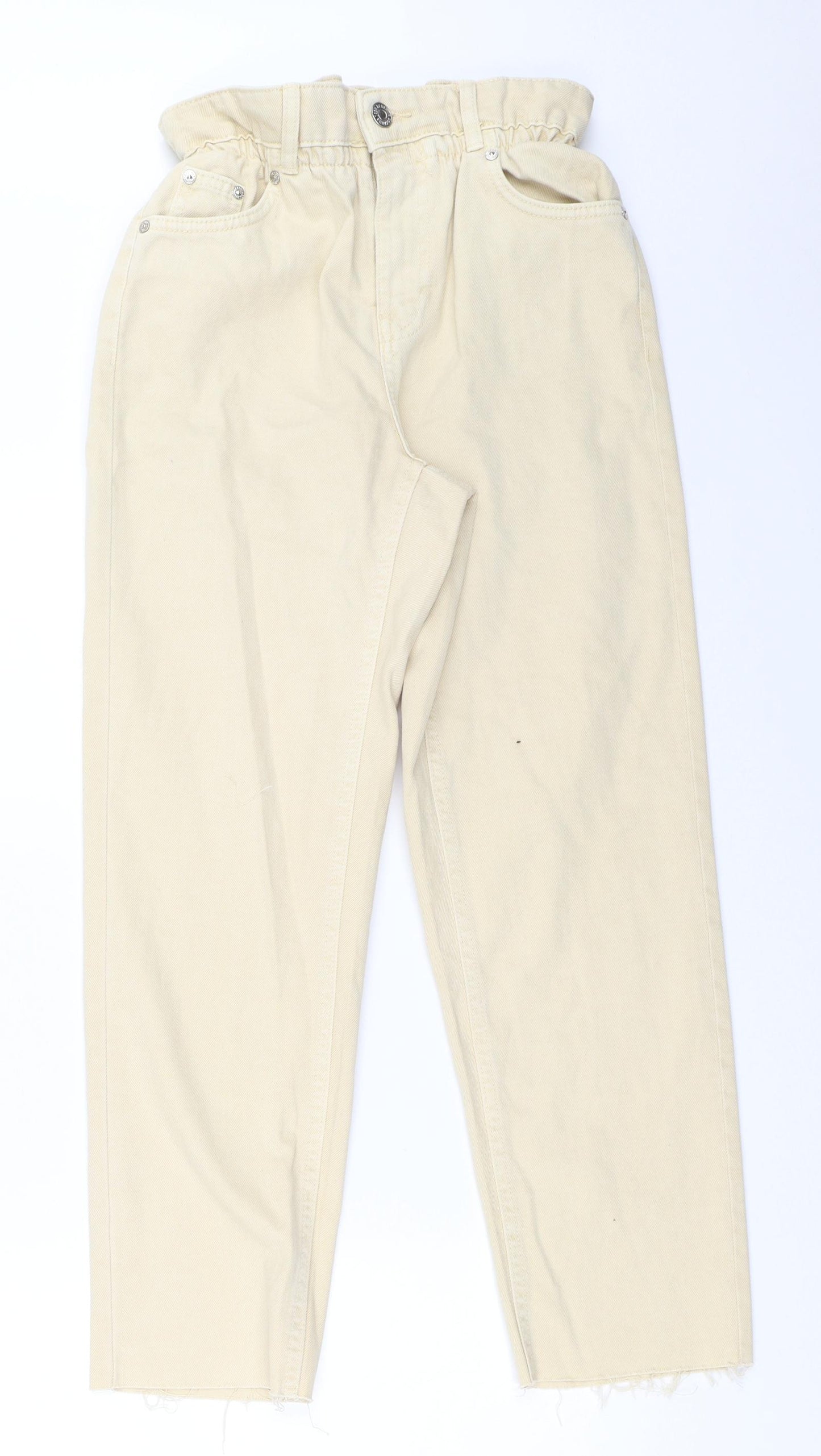 Bershka Womens Ivory   Mom Jeans Size 34 L25.5 in