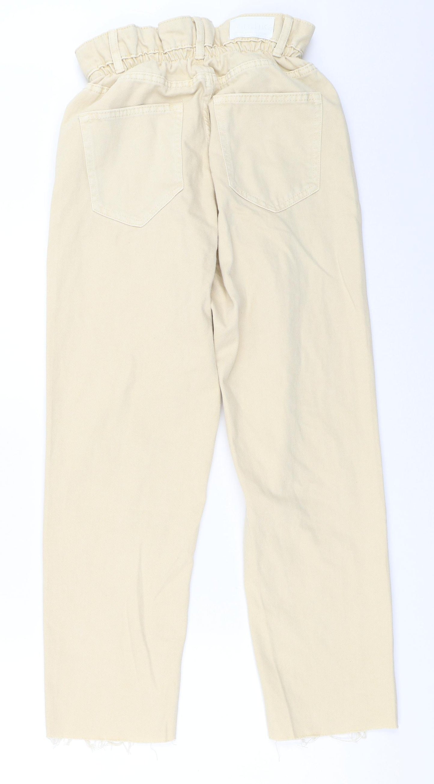 Bershka Womens Ivory   Mom Jeans Size 34 L25.5 in