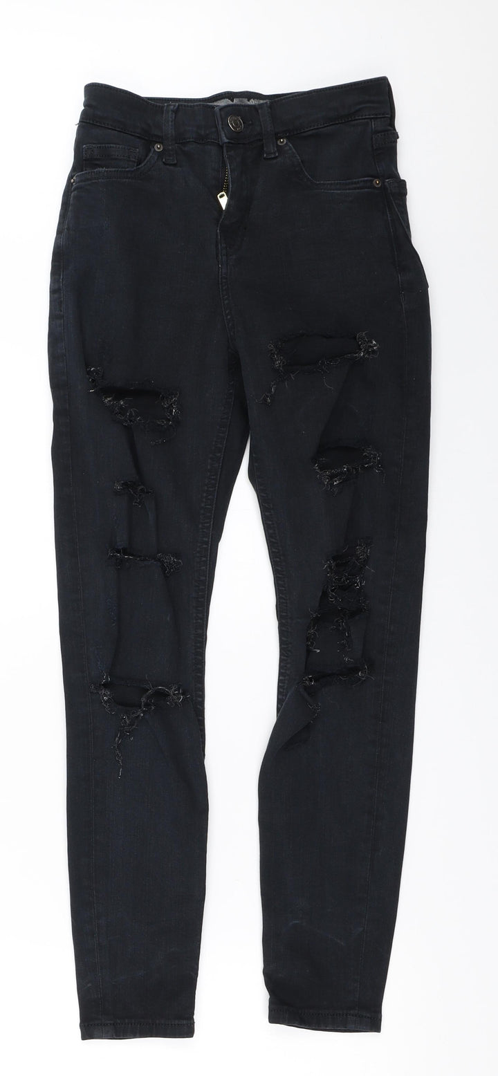 Topshop Womens Black Skinny Jeans Size 25 in L28 in