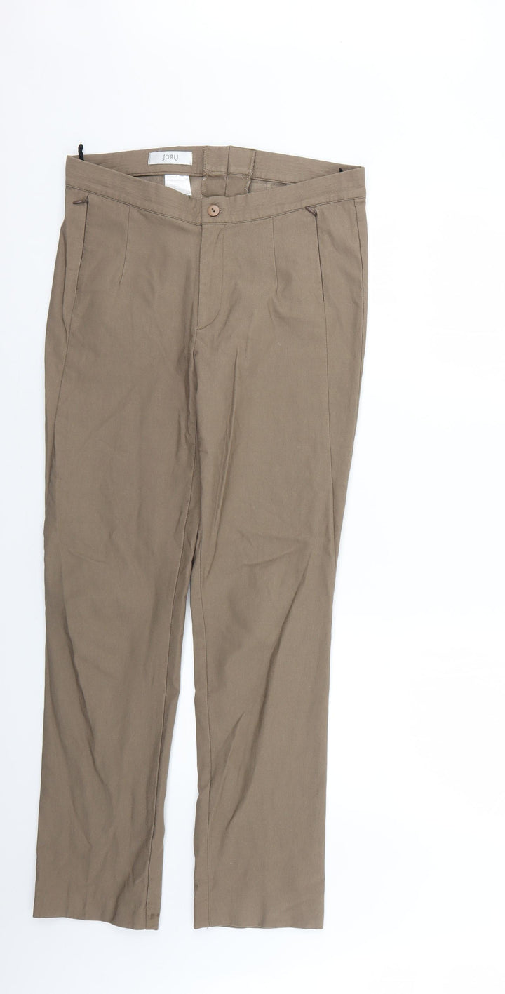 jorli Mens Brown Straight Jeans Size M L27 in