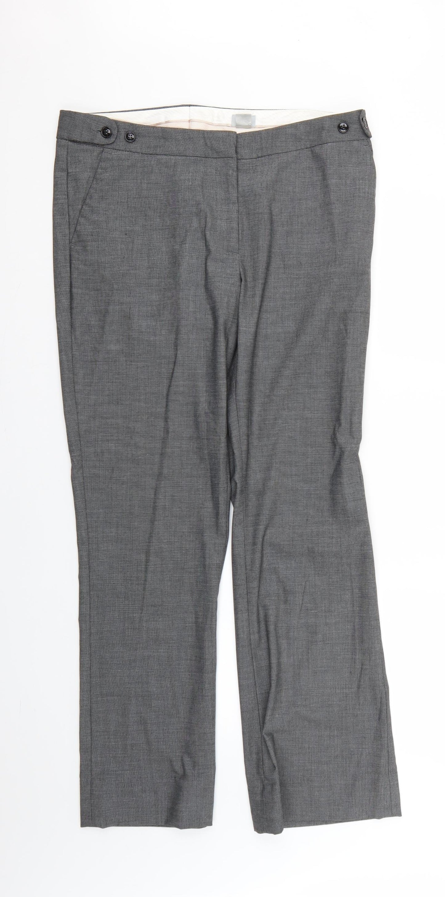 H&M Womens Grey   Trousers  Size 12 L28 in