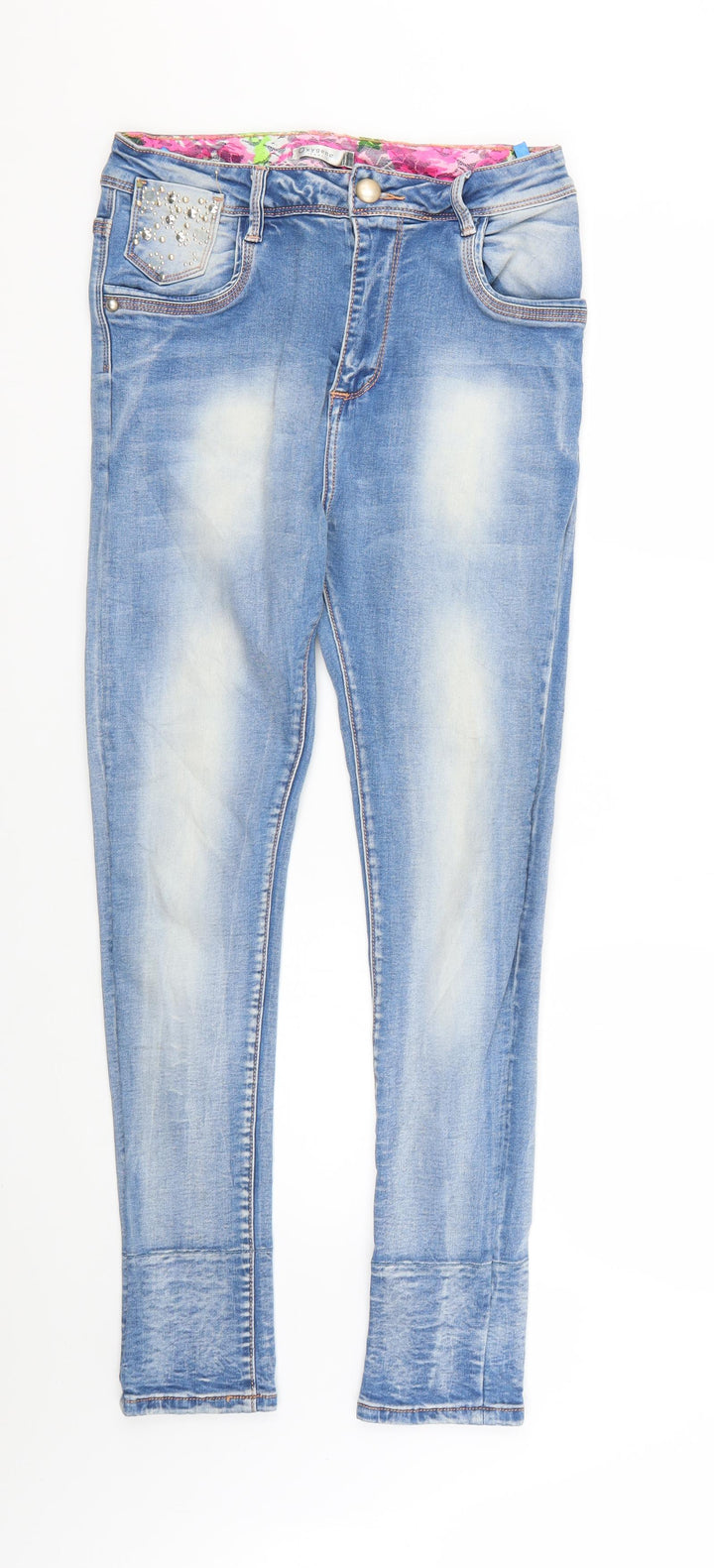 oxygene Womens Blue   Skinny Jeans Size M L26 in
