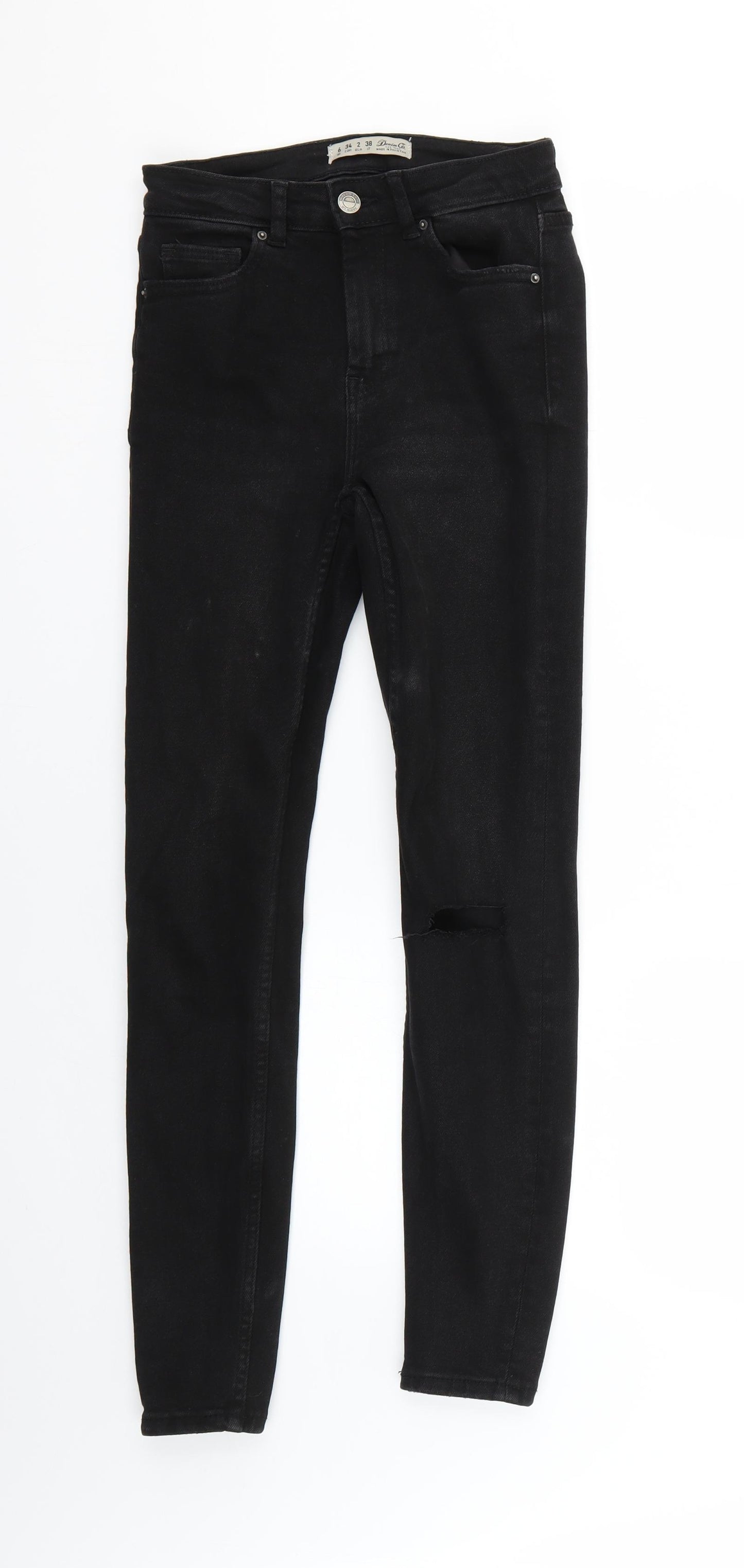 Denim & Co. Womens Black   Skinny Jeans Size 6 L27 in