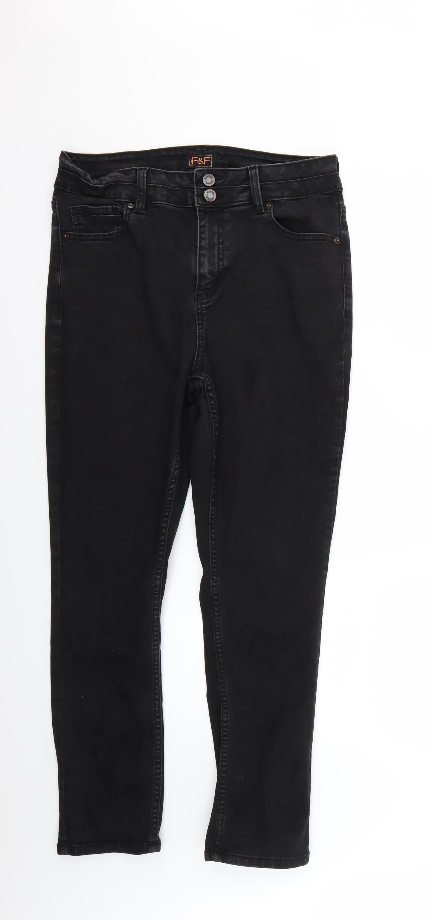 F&F Womens Black   Skinny Jeans Size 14 L28 in