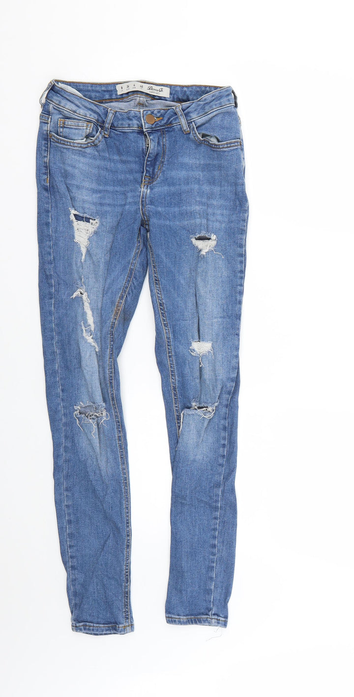 Denim & Co. Womens Blue Straight Jeans Size 8 L27 in