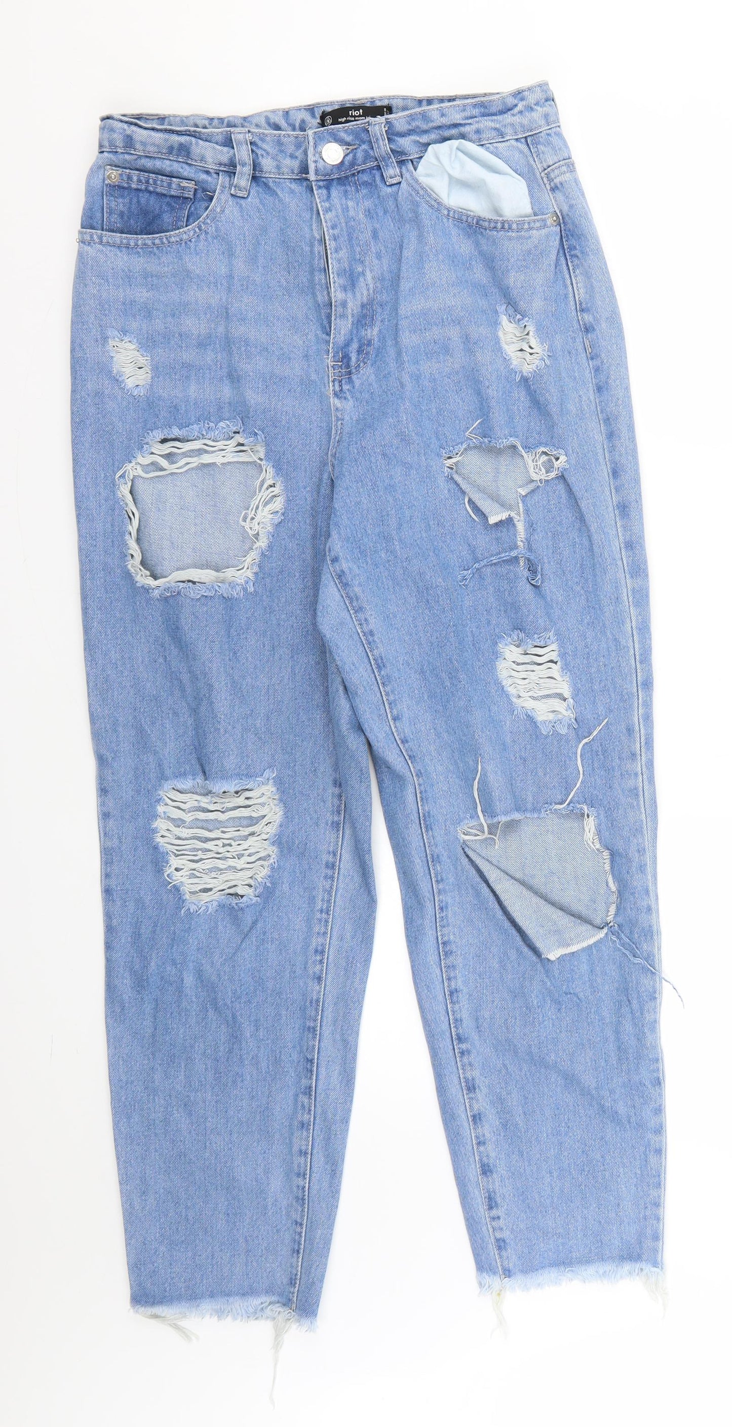 riot Womens Blue   Straight Jeans Size 12 L25 in