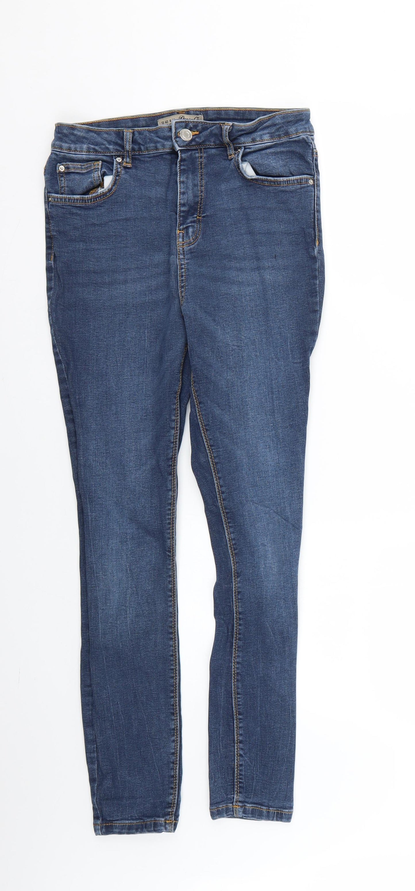Denim & Co. Womens Blue   Skinny Jeans Size 12 L26 in