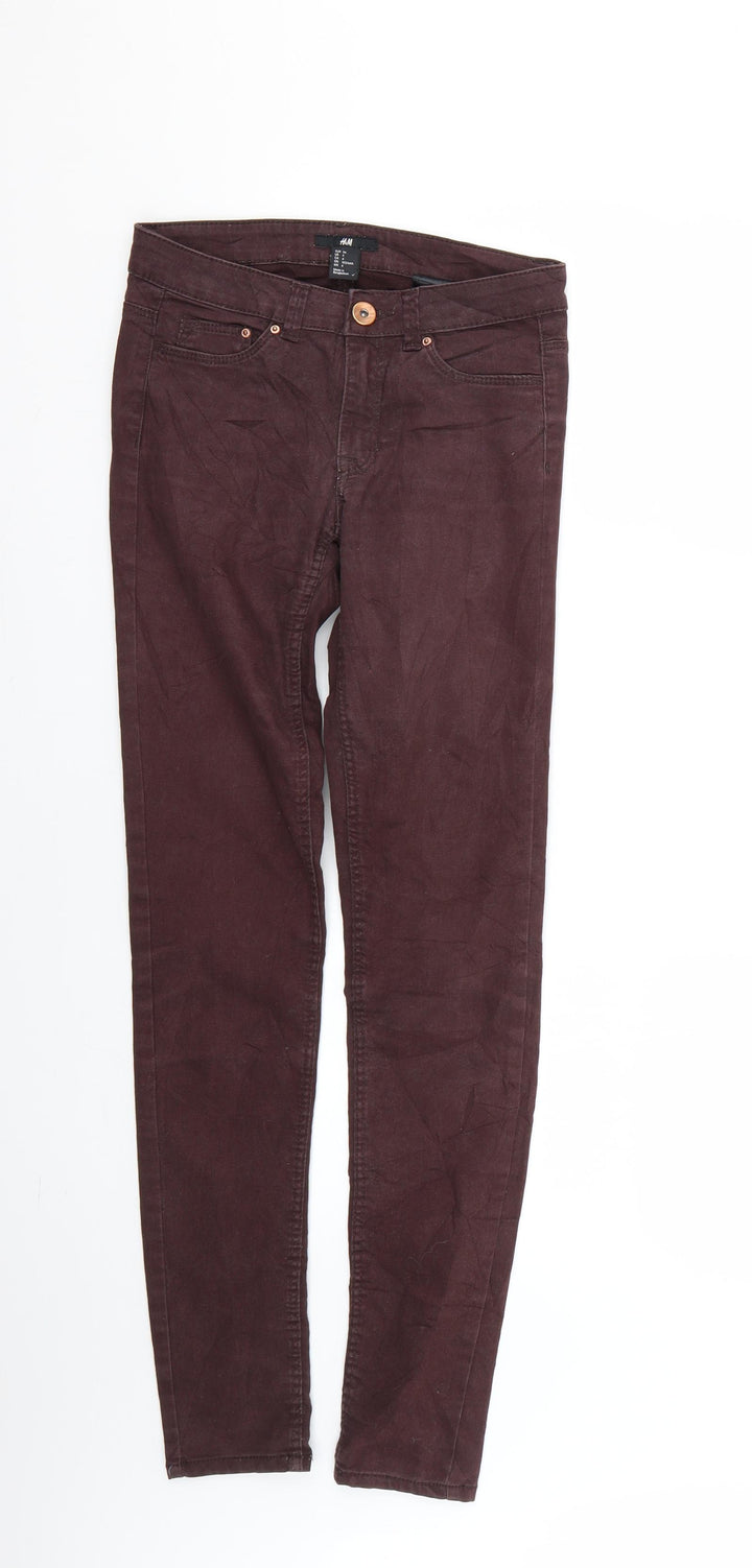 H&M Womens Purple   Skinny Jeans Size 6 L29 in