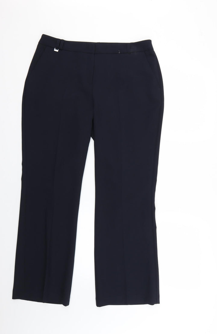 M&Co Womens Blue Trousers Size 12 L25 in