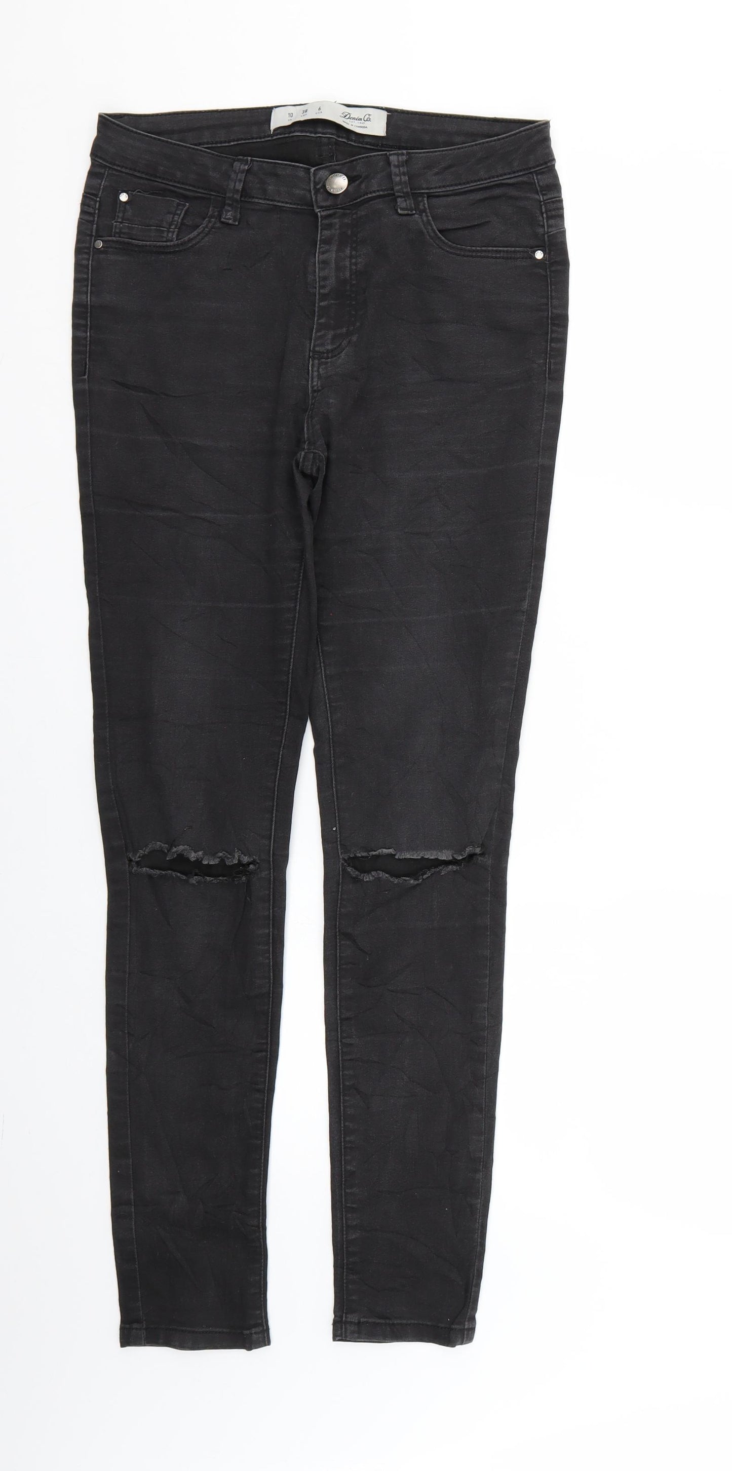Denim & Co. Womens Black   Skinny Jeans Size 10 L27 in