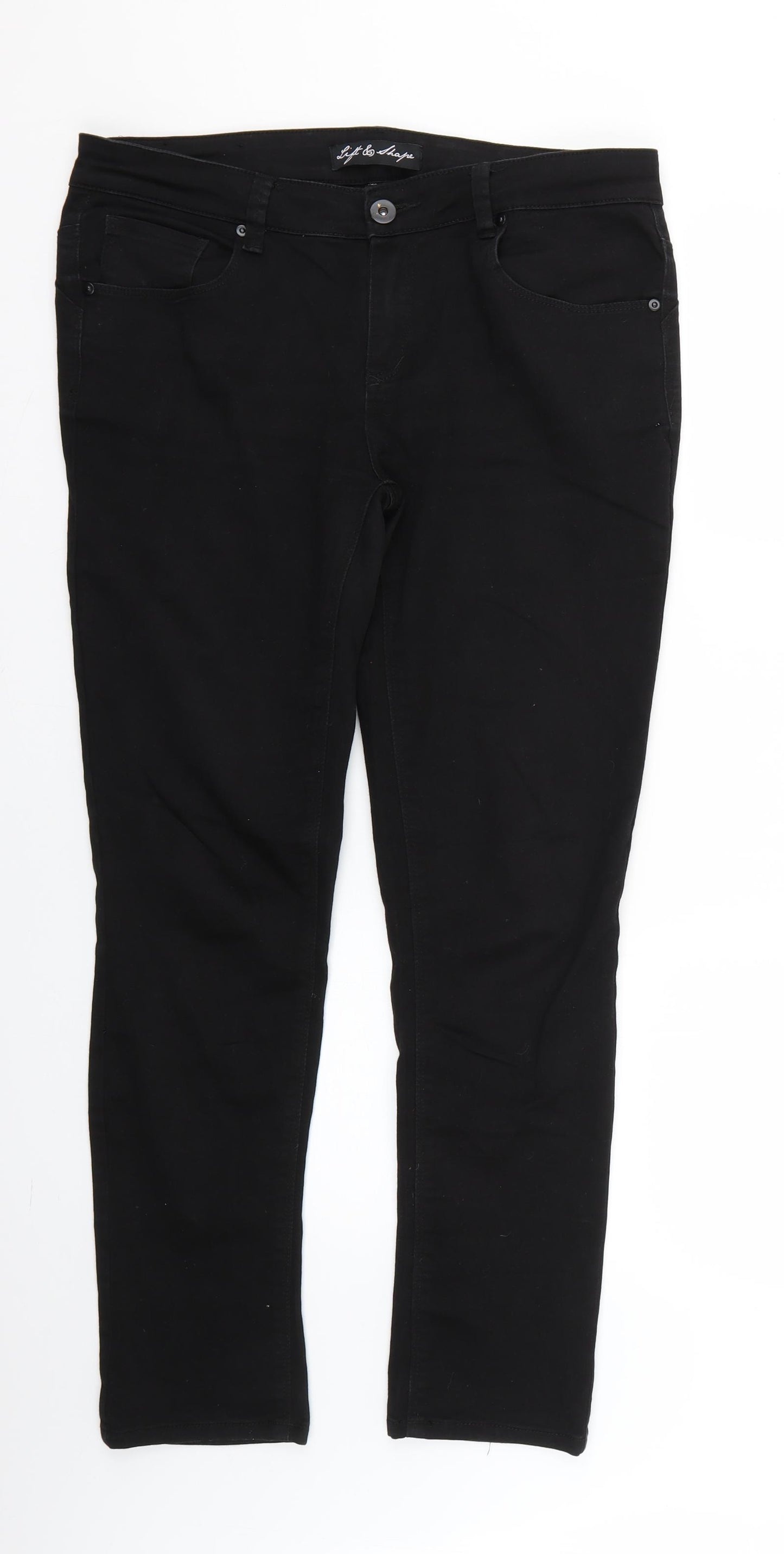 lift & shape Womens Black   Straight Jeans Size 14 L29 in