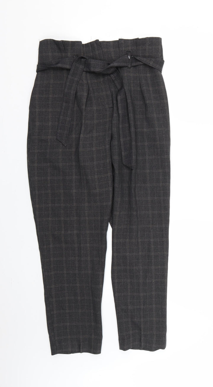 New Look Womens Brown Check Trousers Size 10 L25 in