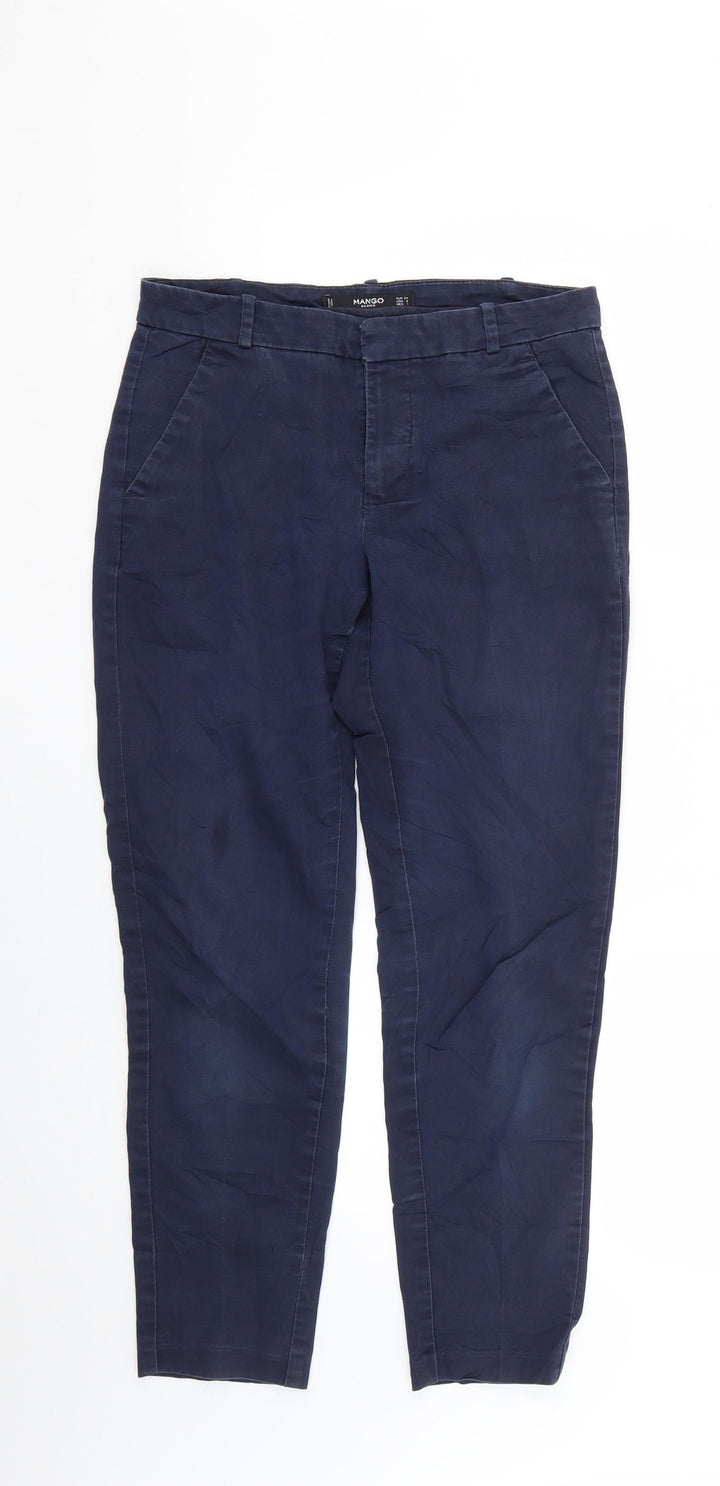 Mango Womens Blue Trousers Size 6 L25 in