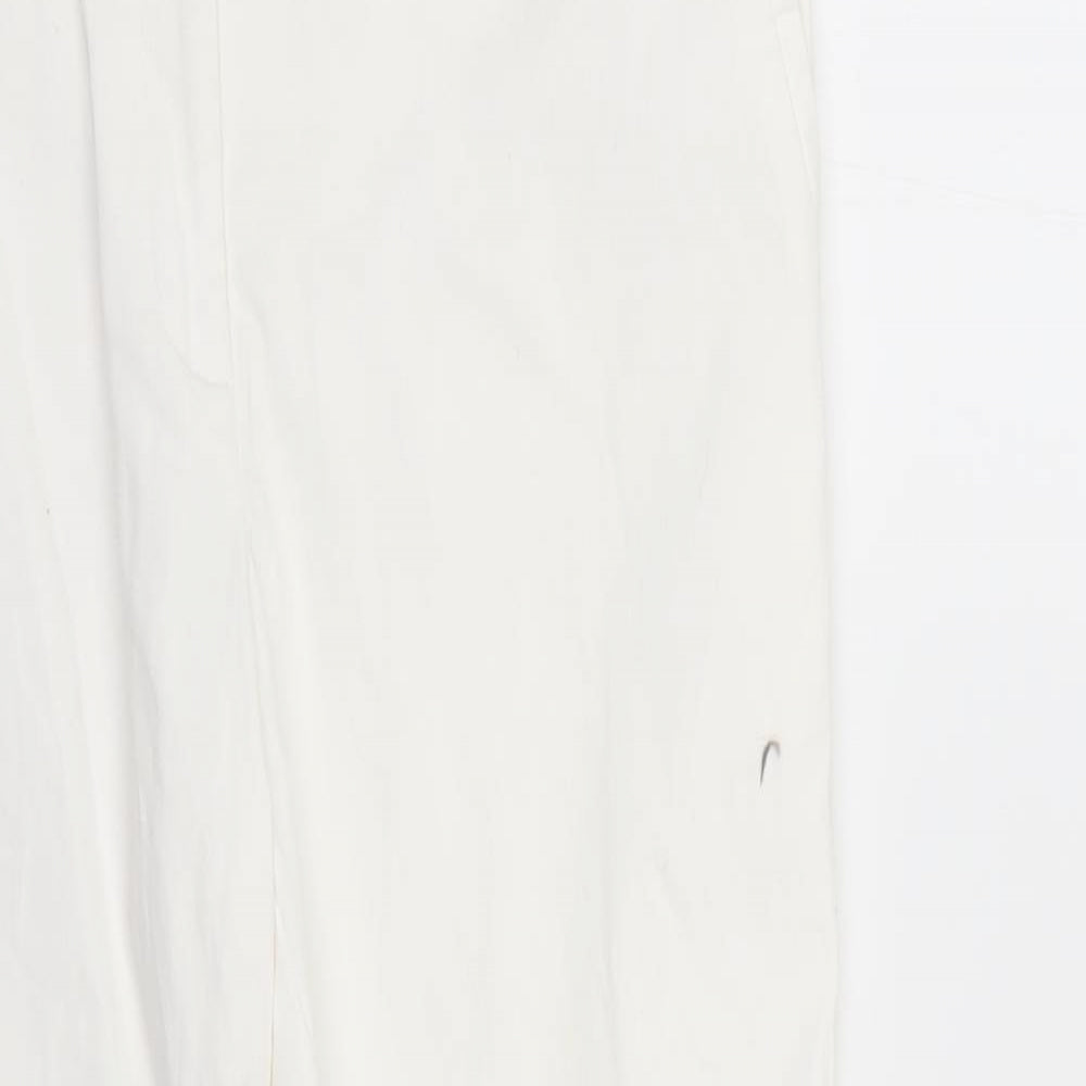 Oasis Womens White   Cropped Trousers Size 14 L24 in