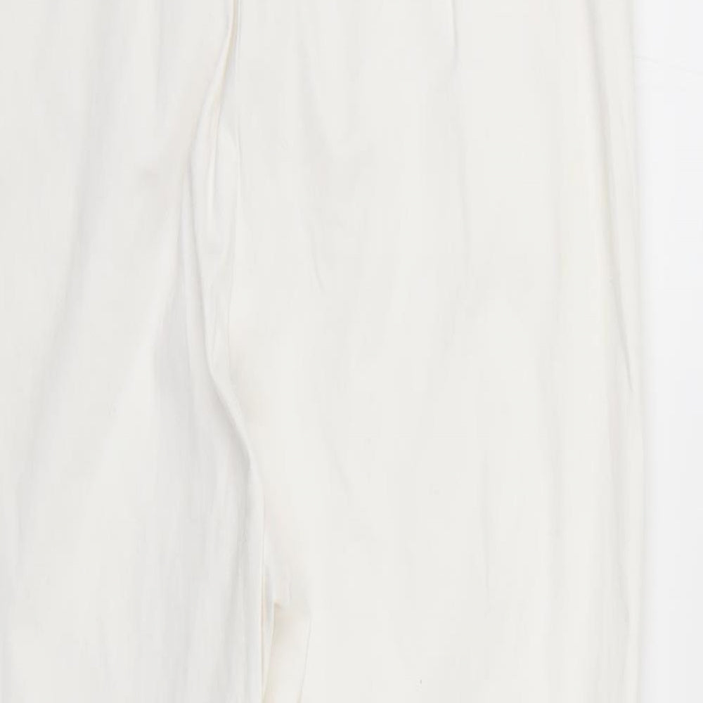 Oasis Womens White   Cropped Trousers Size 14 L24 in