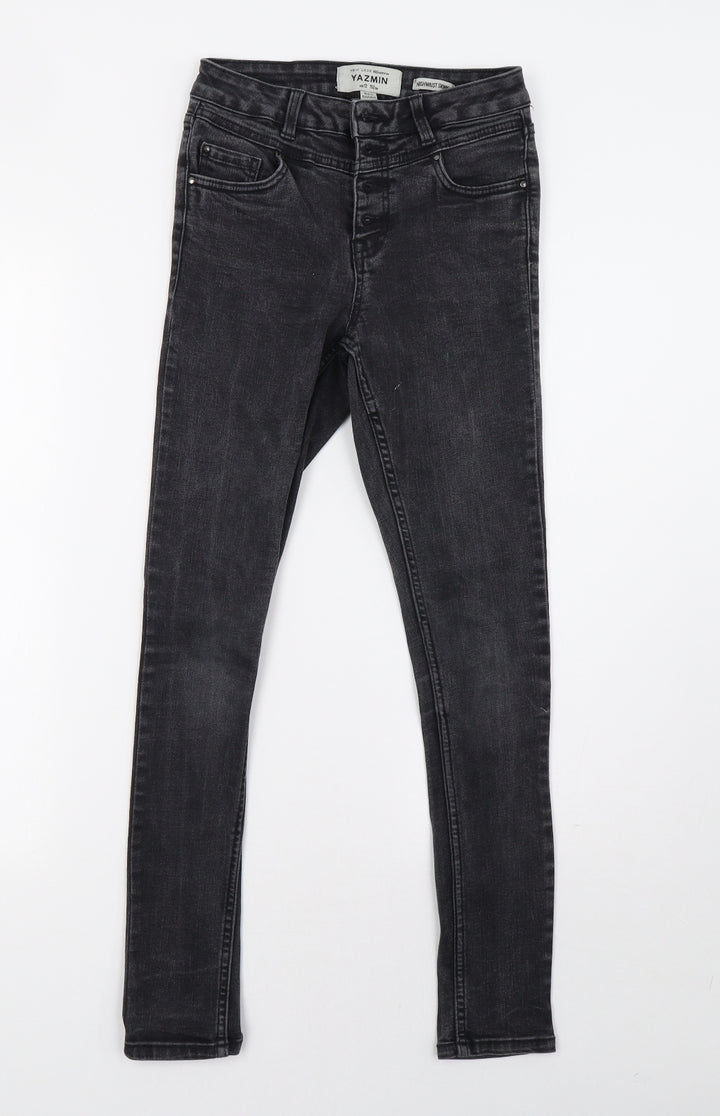 New Look Girls Grey Damask Skinny Jeans Size 12 Years