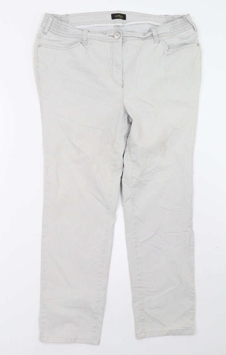 Atelier Womens Grey Straight Jeans Size 38 L29 in