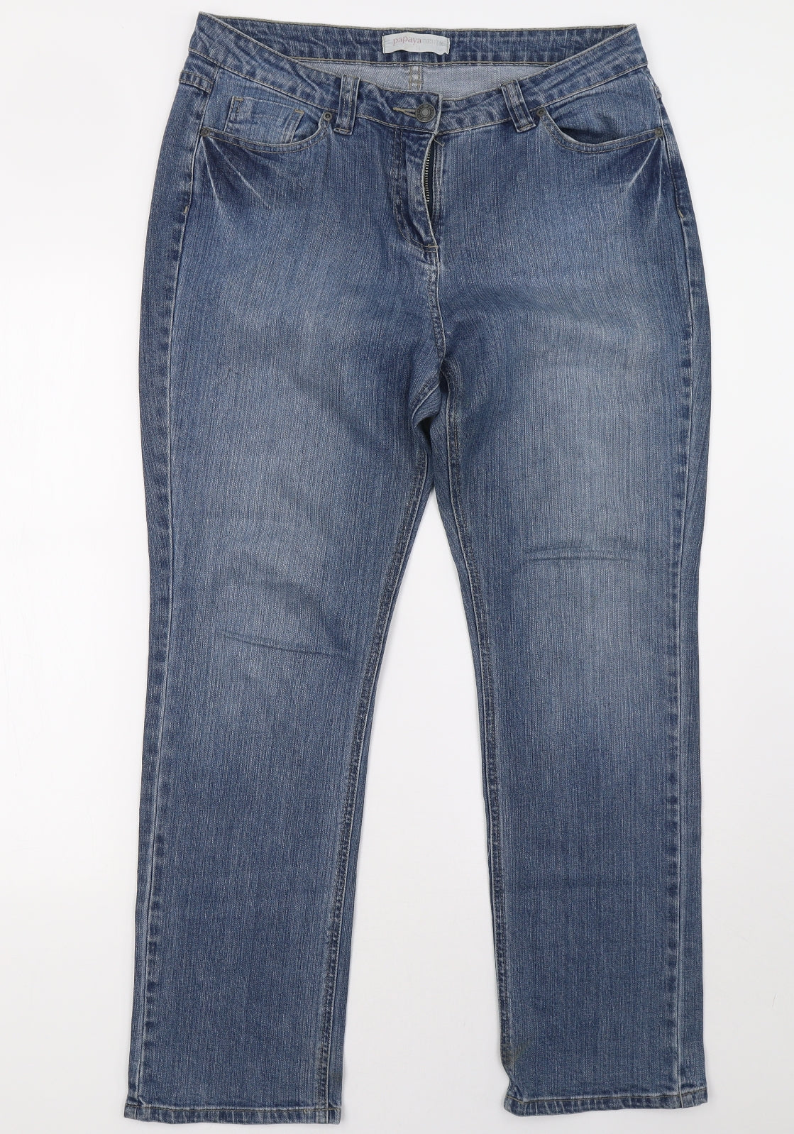 Matalan Womens Blue  Denim Straight Jeans Size 14 L31 in