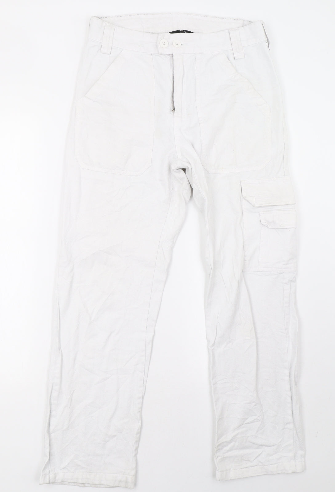 WORKER Mens White  Denim Straight Jeans Size 32 L30 in