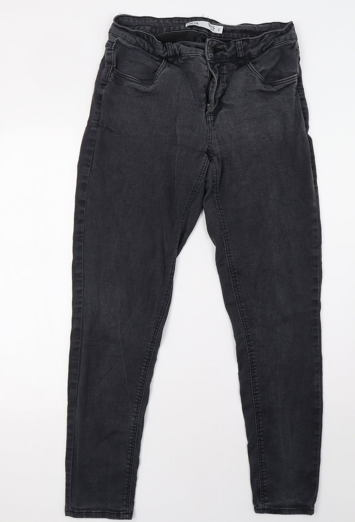 freja Womens Grey Denim Straight Jeans Size 12 L30 in
