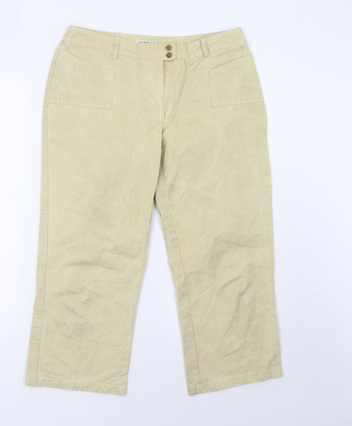 George Womens Beige Denim Capri Jeans Size 12 L25 in