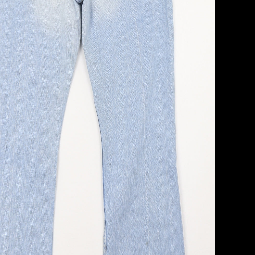 Oasis Womens Blue  Denim Wide-Leg Jeans Size 14 L32 in