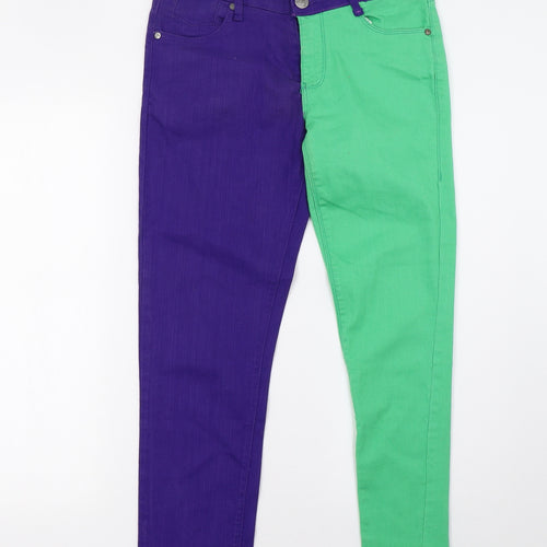 Dorothy Perkins Womens Purple  Denim Straight Jeans Size 10 L27 in