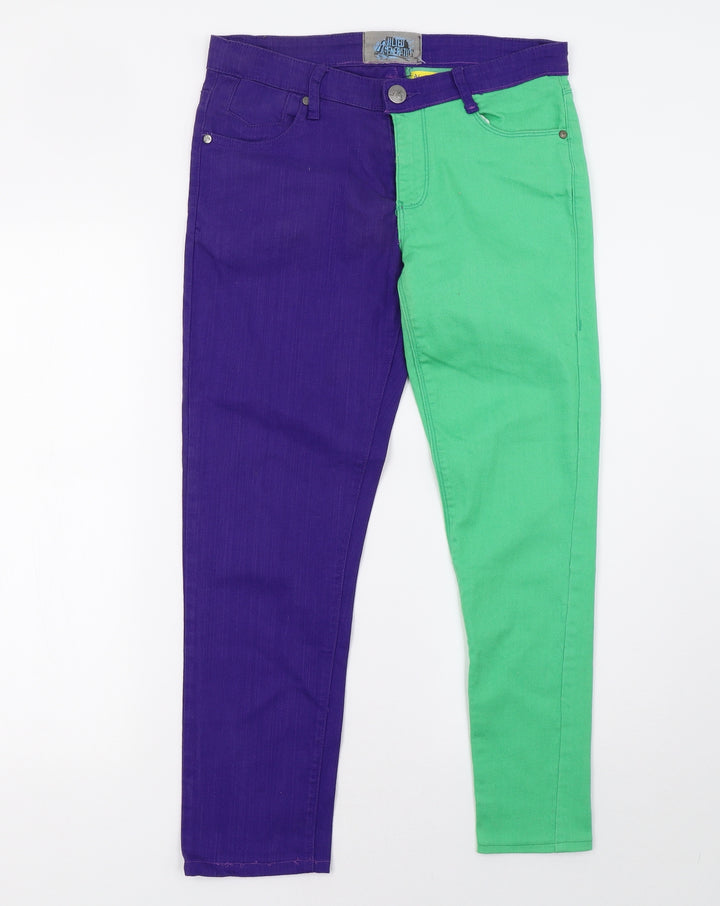 Dorothy Perkins Womens Purple Denim Straight Jeans Size 10 L27 in