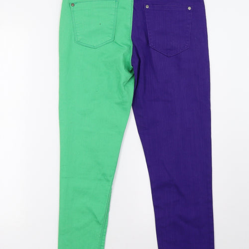 Dorothy Perkins Womens Purple  Denim Straight Jeans Size 10 L27 in