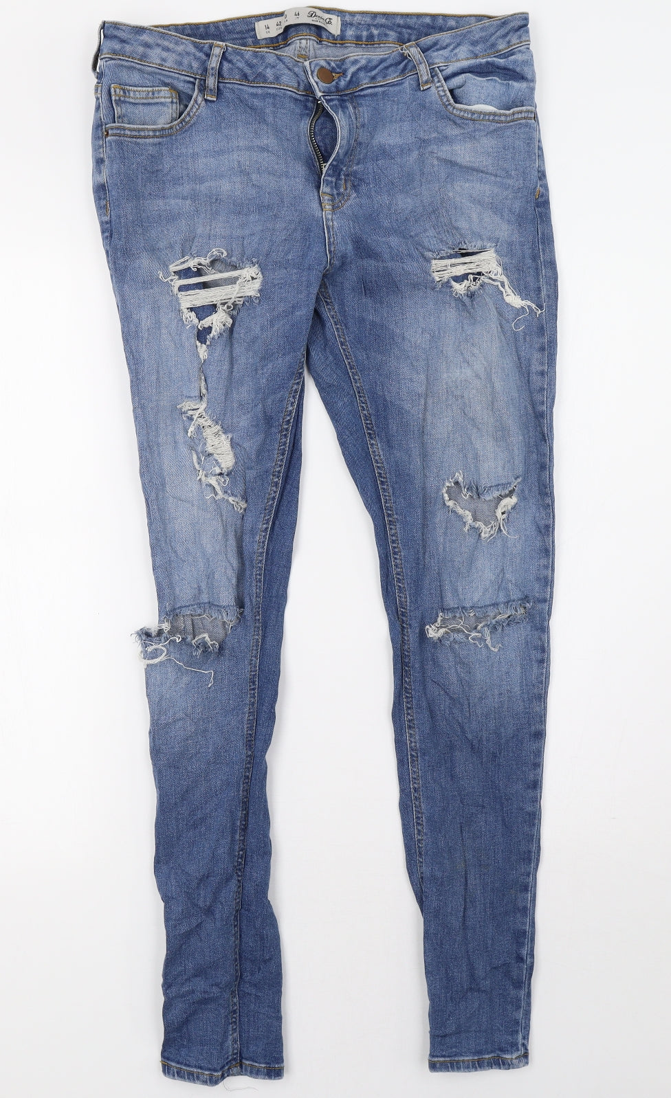 Primark Womens Blue  Denim Skinny Jeans Size 14 L31 in