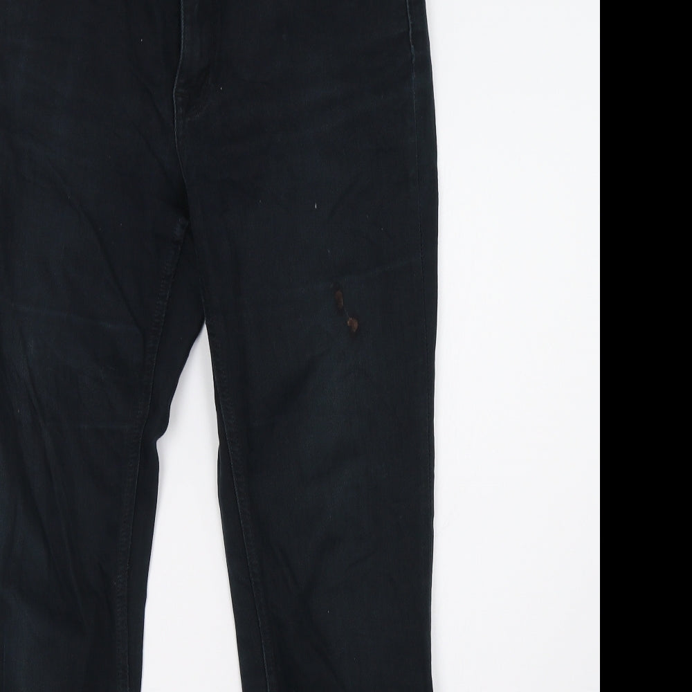 Zara Womens Black  Denim Straight Jeans Size 10 L30 in