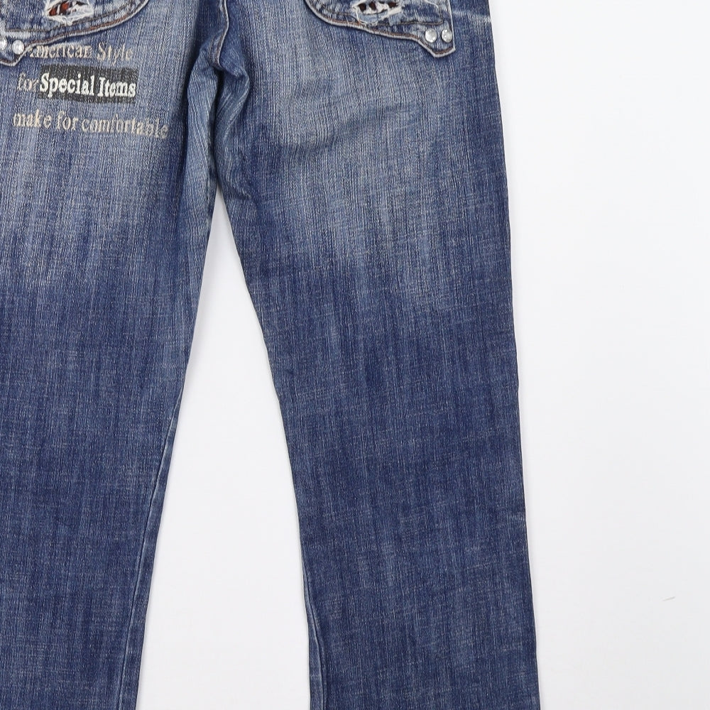 musketeer Womens Blue  Denim Straight Jeans Size 10 L29 in
