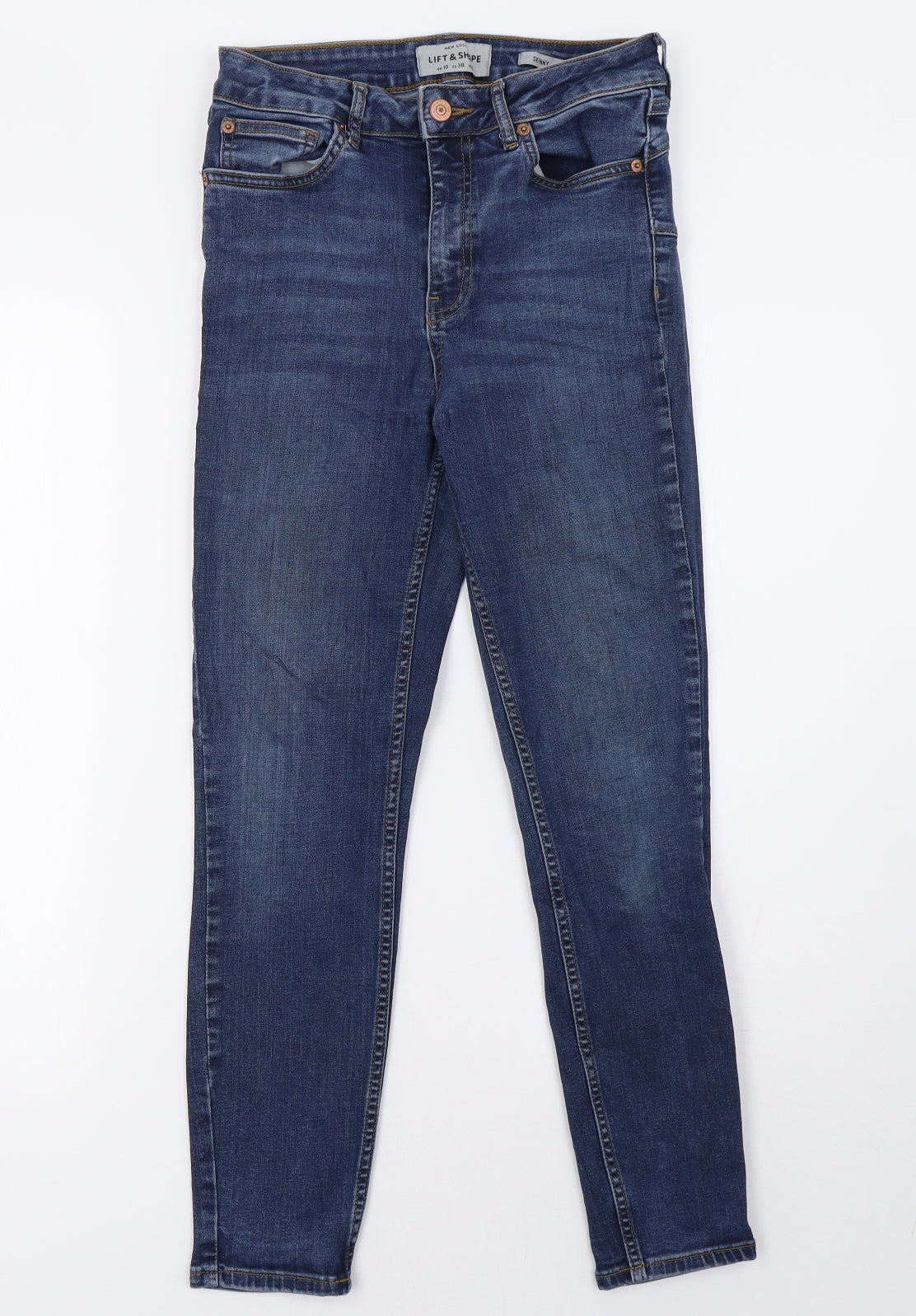 New Look Womens Blue  Denim Straight Jeans Size 10 L29 in