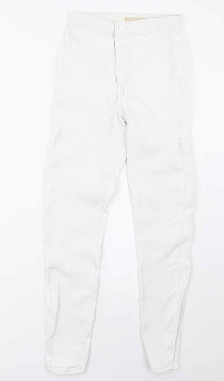 Topshop Womens White  Denim Skinny Jeans Size 26 L32 in