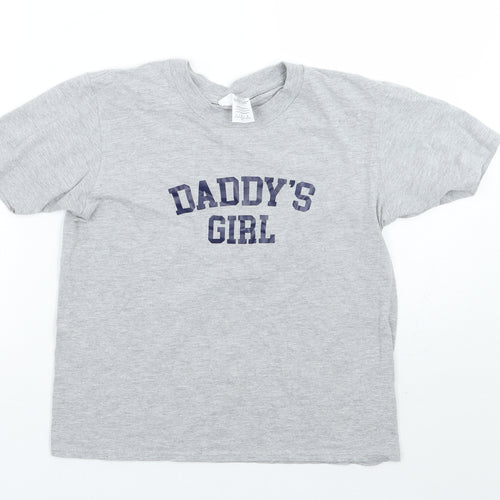 Gildan Girls Grey   Basic T-Shirt Size L
